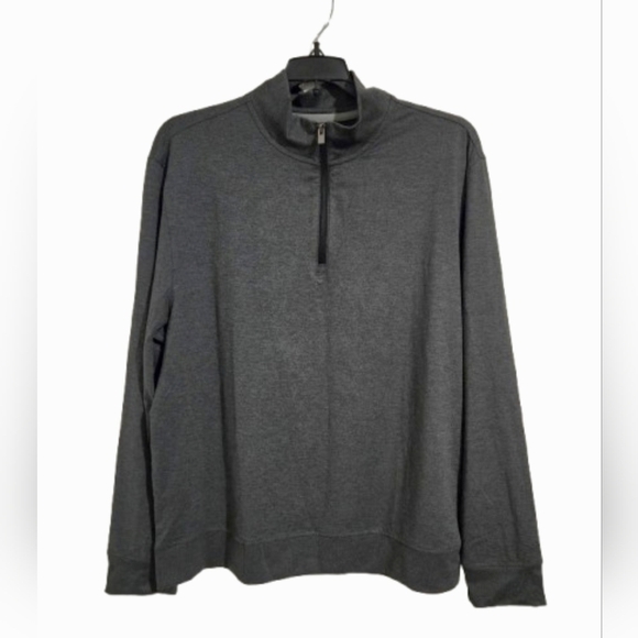 NWT Van Heusen Performance Athleisure Shirt Men's Size XL Dark Gray Zip-Up - Picture 1 of 12